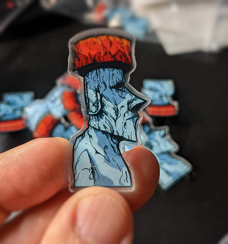 Moai Acrylic Pin!