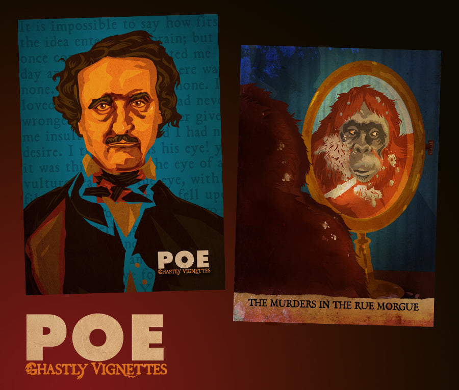 Poe Promo and The Murders At The Rue Morgue Cards