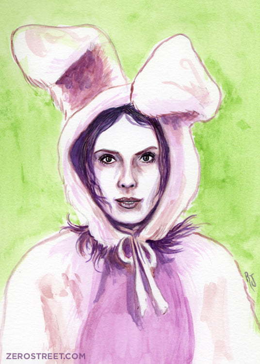 Illustration of Anya, from the TV show Buffy The Vampire Slayer, dressed as a bunny.